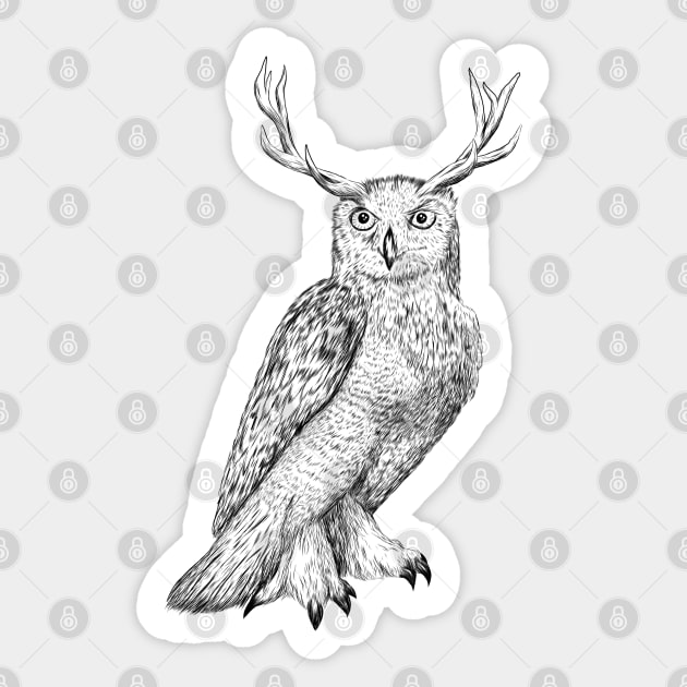 Great horned owl Sticker by Ndanceart